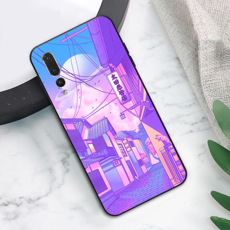 Pastel Japan Kyoto City Case For Huawei Nova 12s 12i 11i 8i 7i Y73 Y70 Y90 Y60 Y72 Y61 Y91 9 10 SE P40 Lite P30 Pro