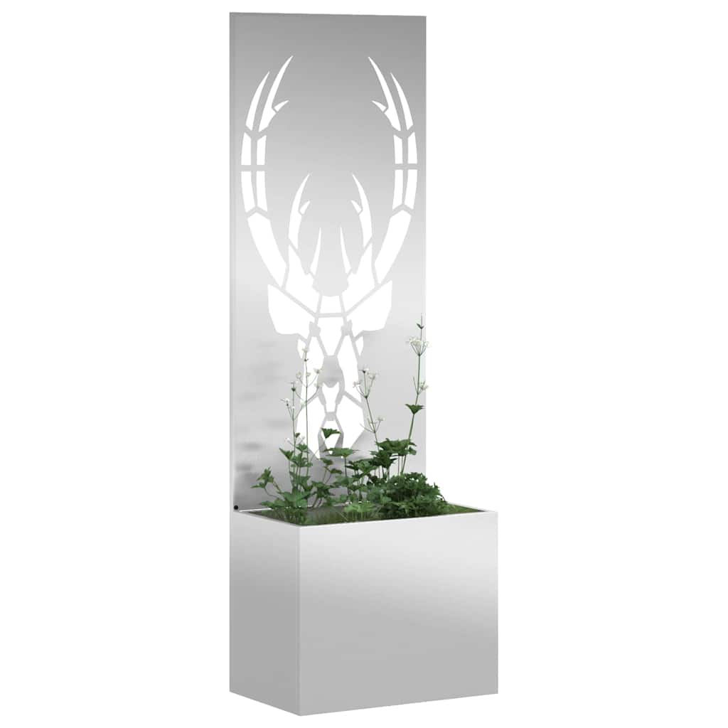 Garden Privacy Screen Canvas Silver 50 X 150 Cm Galvanized Steel