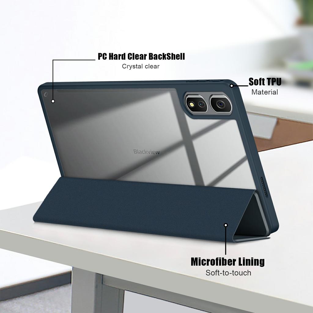 For Blackview Tab 16 Pro Case Auto Sleep/Wake PU Leather Flip Tablet Cover Triple-Fold Stand