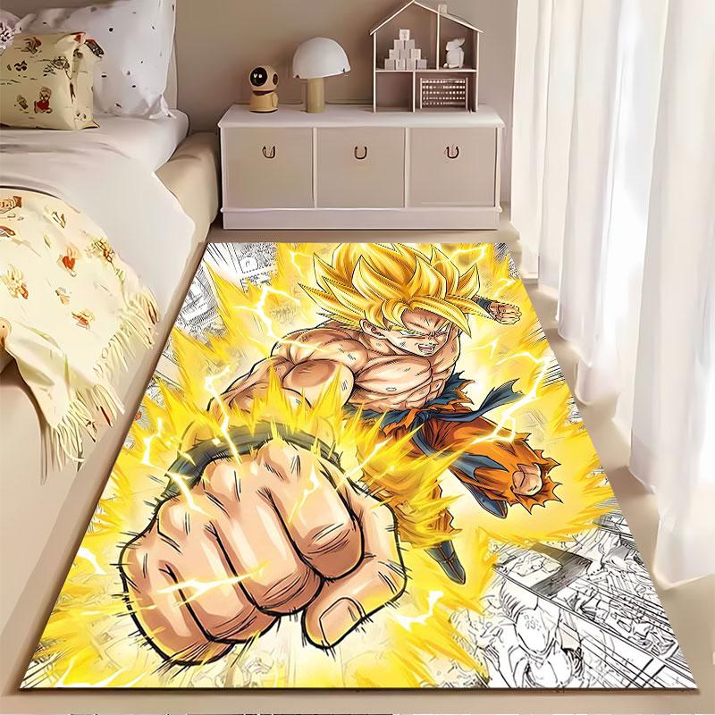 Super Saiyan Power Anime Carpet Suitable As a Non-slip Mat for the Living Room or Bedroom Sofa