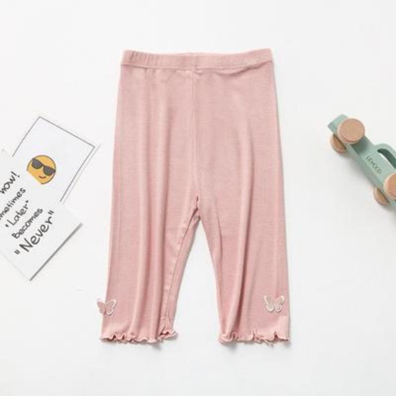 

Леггинсы для девочек на лето Тонкий стиль Детская верхняя одежда Укороченные брюки для младенцев Modai укороченные брюки 150 розовый