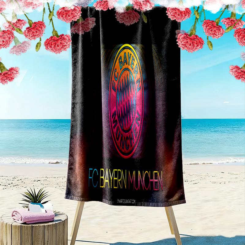 FC Bayern Munich: Blue Glory beach towel Outdoor camping soft Outdoor pool towel Absorbent bath towel quickdrying swim towel beach Fashion Comfort