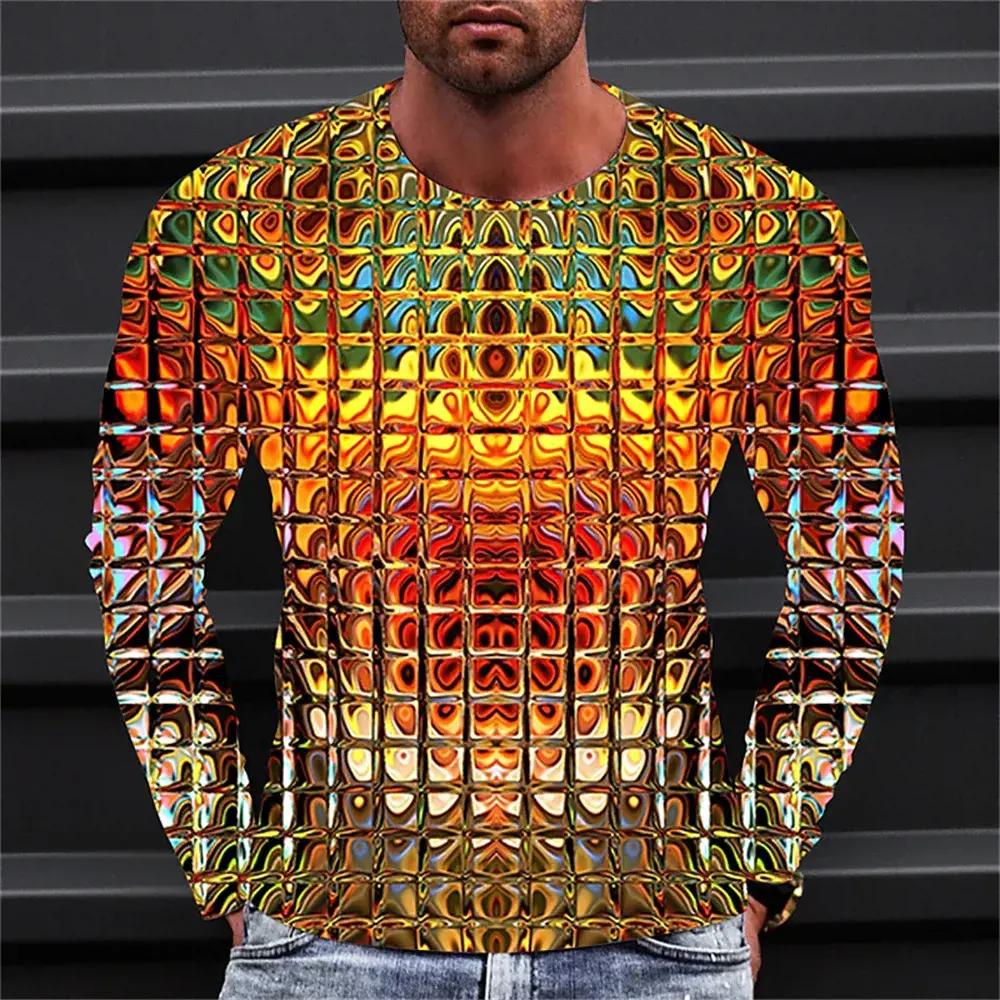 Men's T shirt Tee Graphic Gradient Crew Neck Clothing Apparel 3D Print Outdoor Daily Long Sleeve Print Fashion Designer Vintage