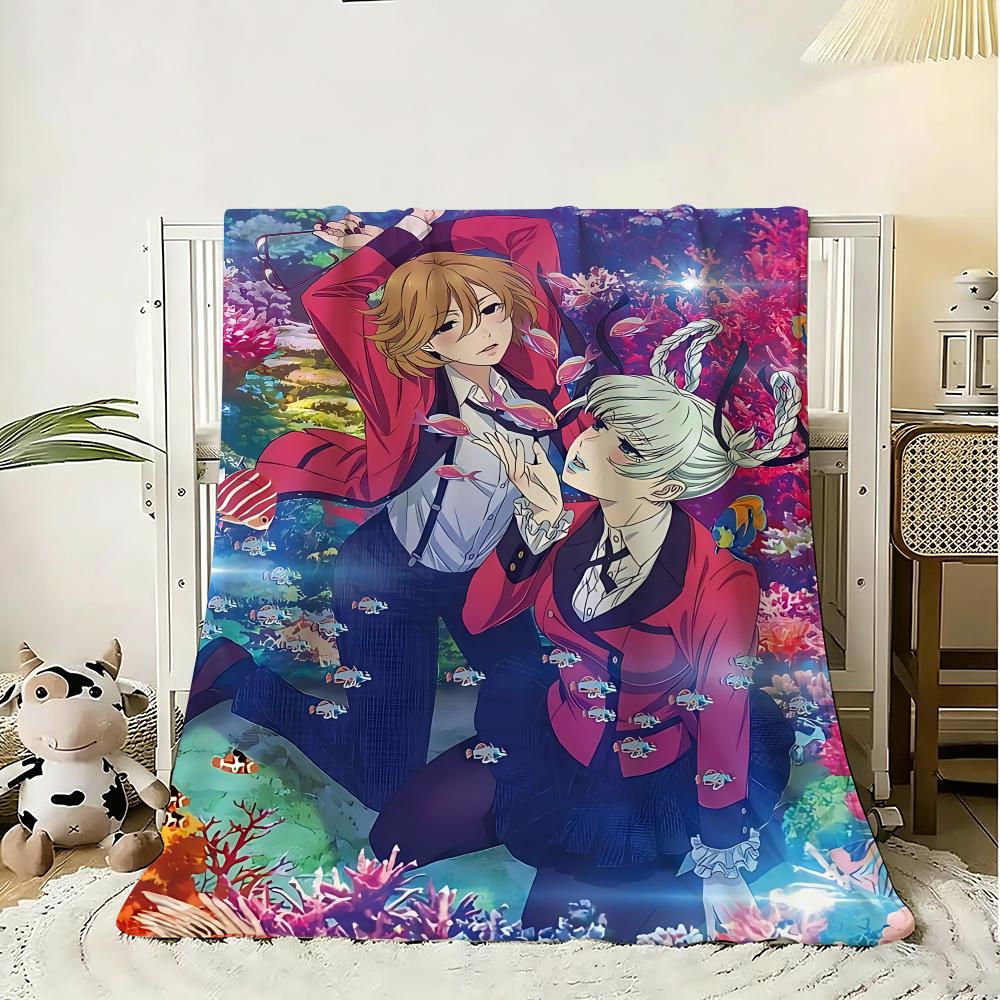 Comics Kakegurui Throw 240g Flannel Blanket Lightweight Soft Skin-friendly Summer Thin Throw Blanket