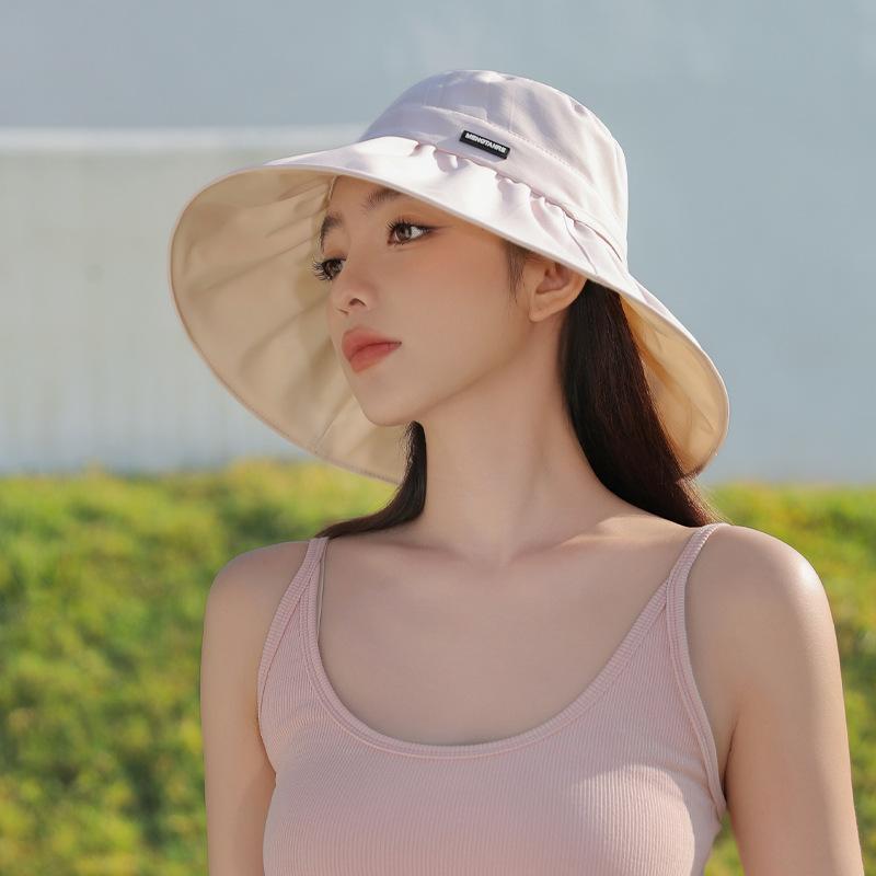 Весенне-осенняя модная шляпа женская однотонная универсальная высококачественная шляпа-ведро защита от солнца шляпа от солнца ветрозащитная шляпа от солнца лето One Size