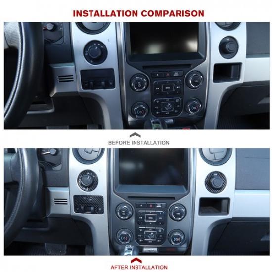 For Ford F150 09-14 Central Console Switch Button Trim Decor Cover Carbon Fiber