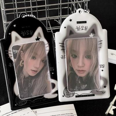 PVC Photocard Holder Summer Ice Cream Pattern Photo Albums 3-inch Idol Card Holder Fangirls Photos Display Schoolbag Pendant
