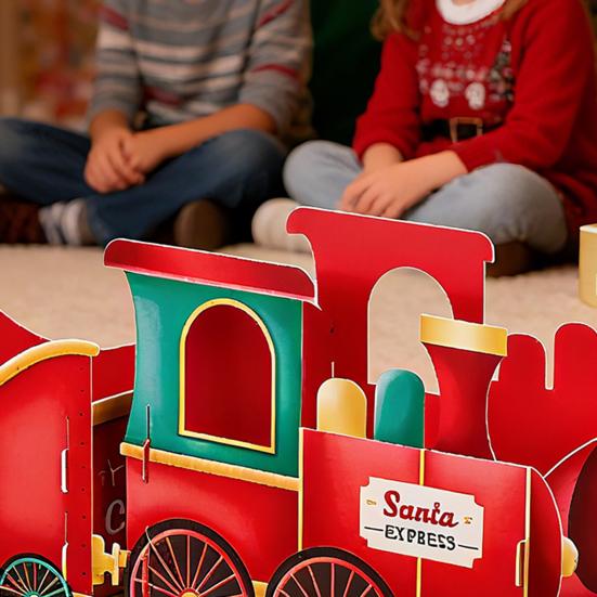 Christmas Presents Train Toy Santa Gift Boxes Express Gingerbread Classical Train Ornament Holiday Party Centerpieces Decoration Festival Gift