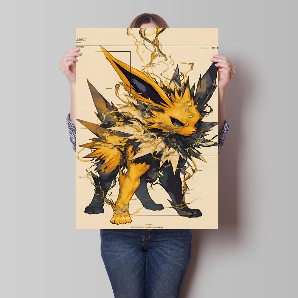 Japanese Anime Canvas Paintings Pokemon Umbreon Retro Style Cartoon Picture Modern Home Living Room Children's Room Decor Poster
