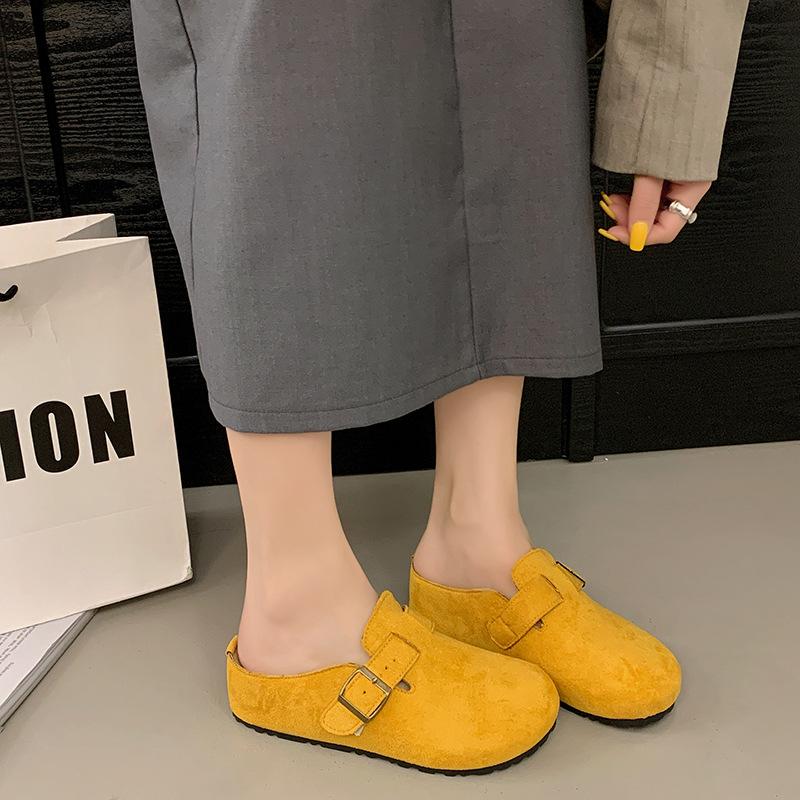 Baotou boty poloviční pantofle dámské jarní a letní boty na jednu nohu ošklivé a roztomilé Boken žabky