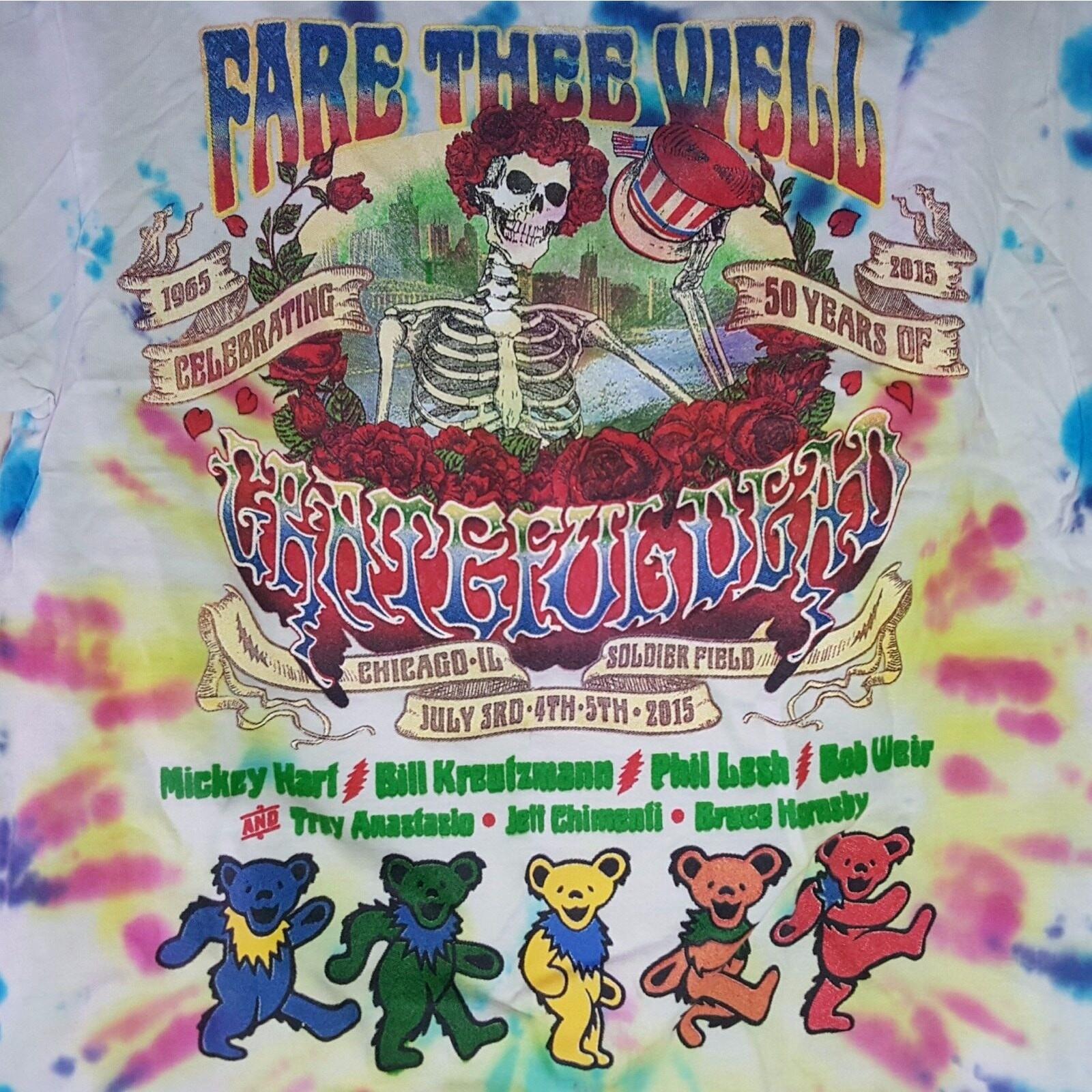 Fare Thee Well 50th Anniversary GRATEFUL DEAD Tie Dye Double Sided T-Shirt Sz S S
