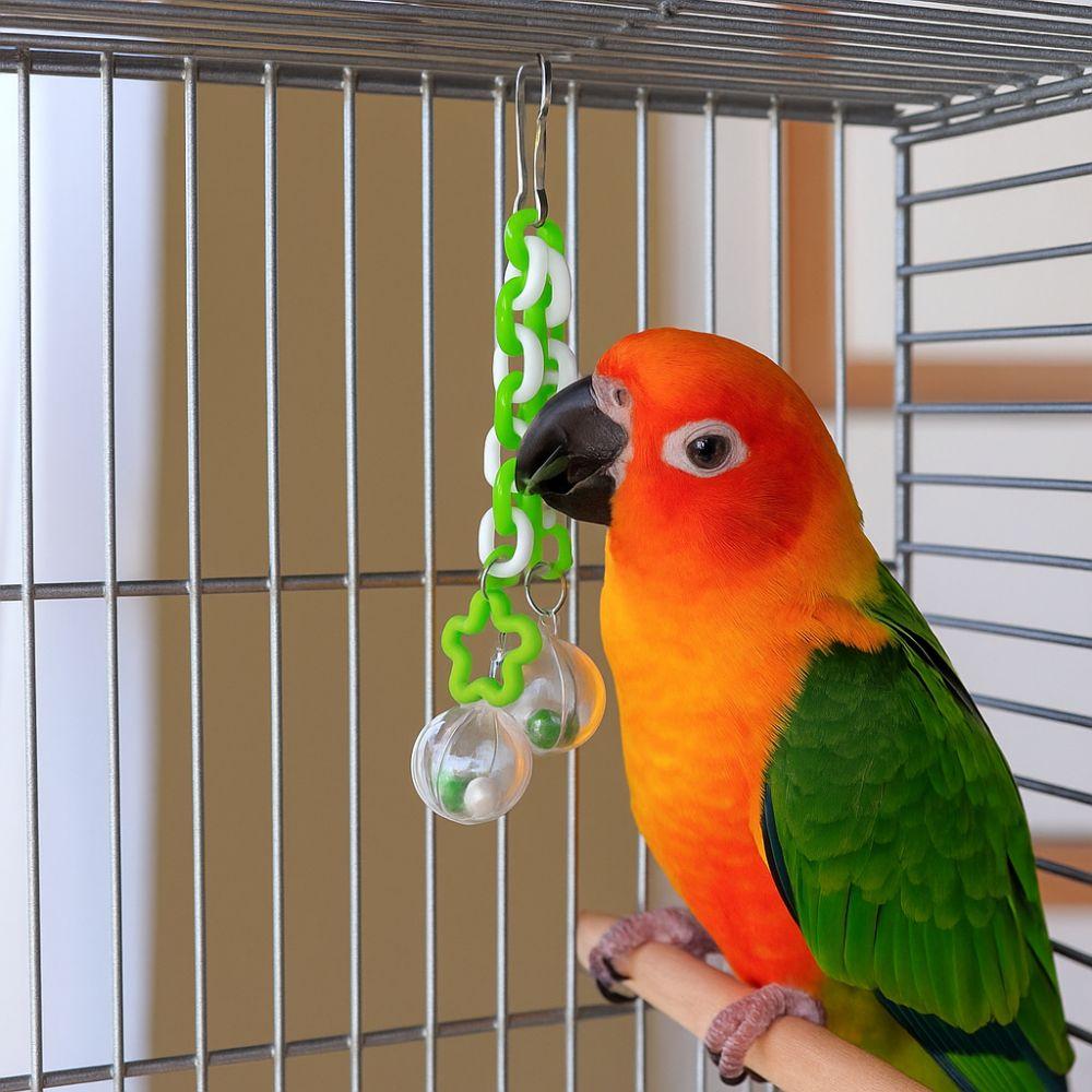Colorful Parrot Hanging Ball Toy Bite Resistant Bird Birdcage Climbing Ladder  Interactive