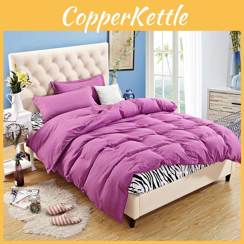 Elegant And Timeless Bedroom Pure Color Duvet Cover Pillowcases Quilt Cover Bedding Set