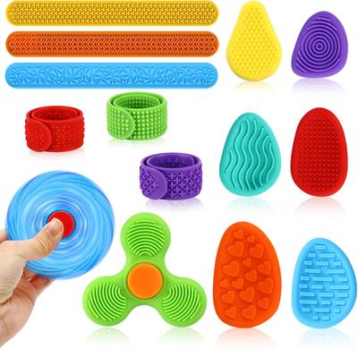 14-teiliges Silikon-Fidget-Spielzeug-Set, Sensorikspielzeug für Kinder, Stressabbau, Angst