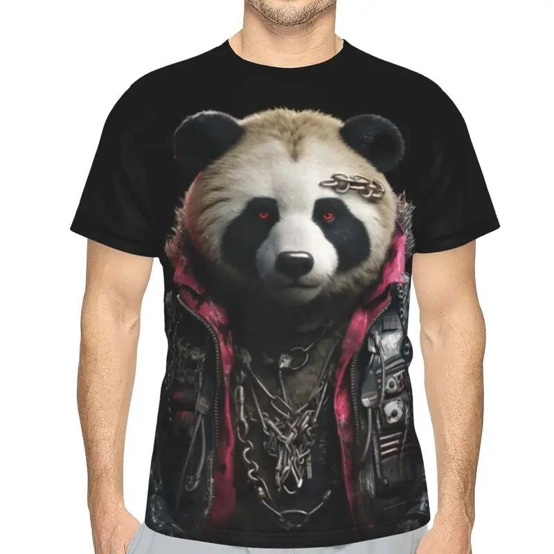

Мужская новинка 2024 года, модная повседневная футболка, красивая футболка с круглым вырезом и 3D принтом панды XXXXXL