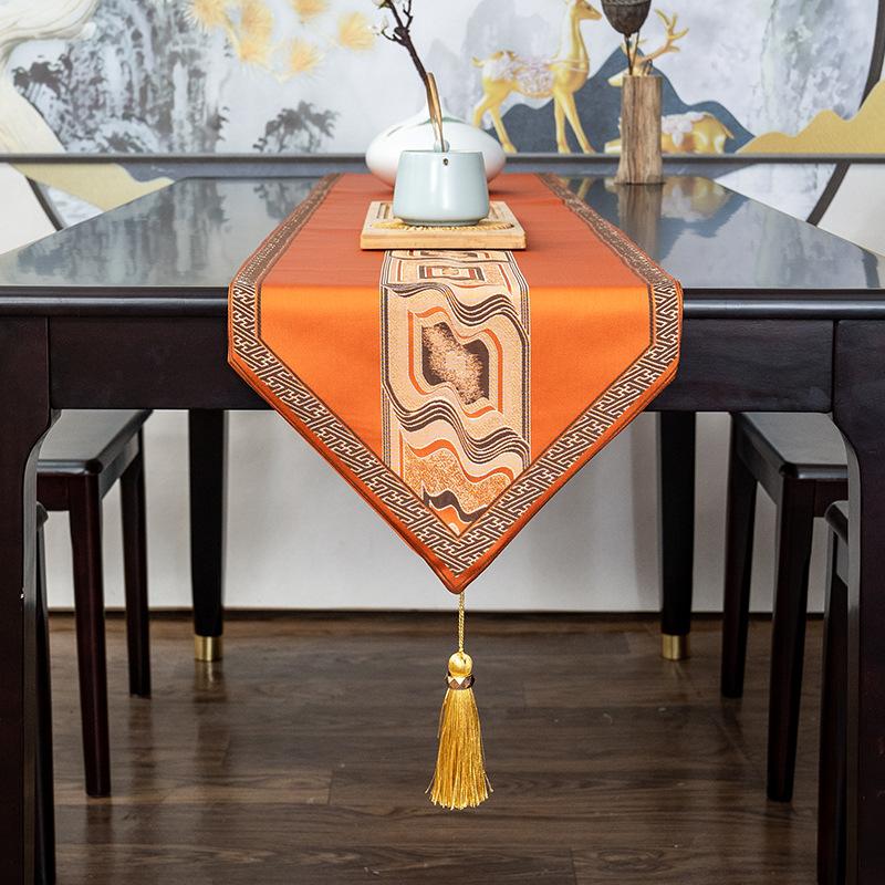 New Chinese-style Tablecloth Vintage Table Runner Tassel Decoration Luxury Home Table Cloth TV Cabinet Doilies Table Decoration