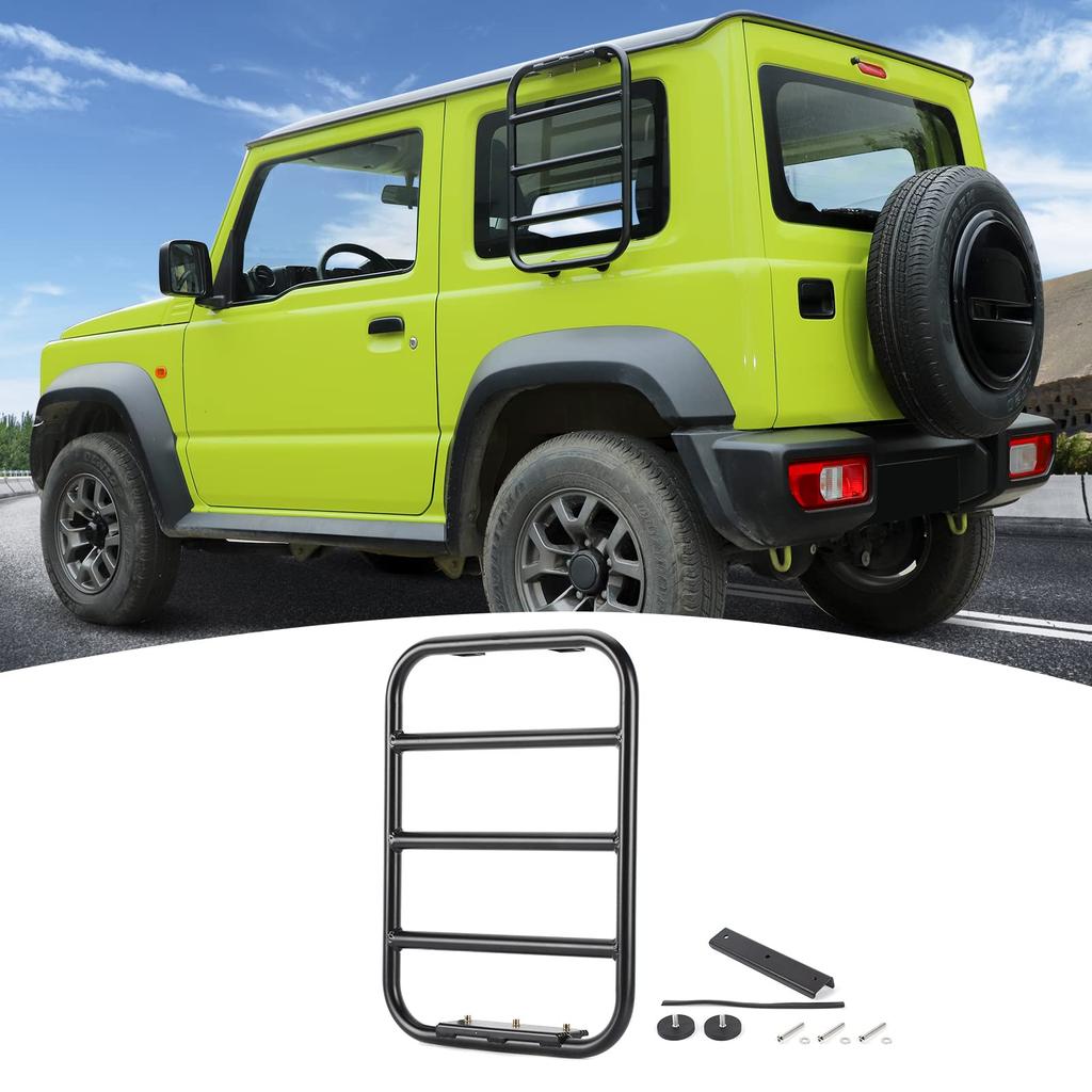 ANTC Jimny Aluminum Alloy Side Window and Rear Ladders for Suzuki Jimny No Drilling Required Exterior Parts and Accessories Ladders, Ladders,