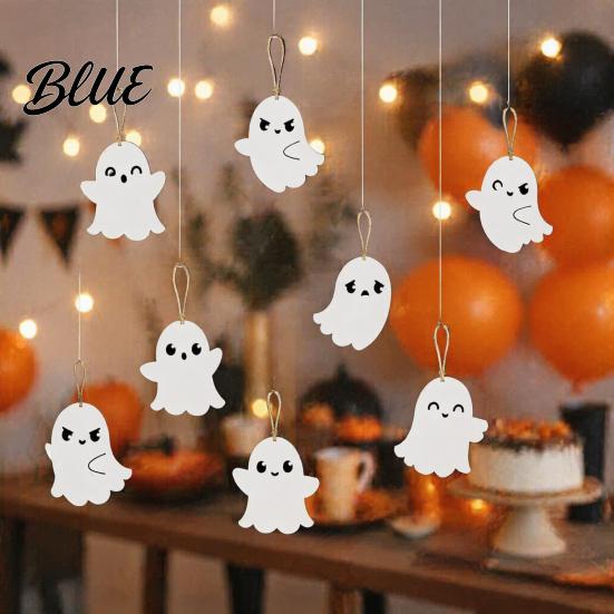 Modern Minimalist Halloween Props Wooden Ghost Hanging Sign Spooky Wood Sign with Jute Rope Cute Easy Install Party Wall Decor Decor Rustic
