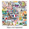 50 French Landmark Cartoon Travel Stickers for Suitcase Decoration