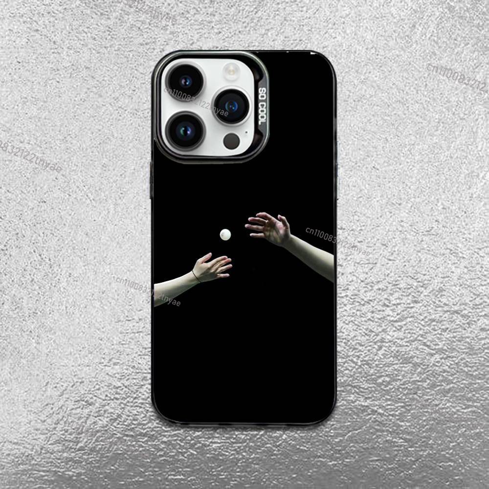 Table Tennis Racket Ping Pong Phone Case For iPhone 17,16,Pro,Max,e,15,14,Plus,13,12,Mini,11, Matte Colored Silver Luxury Cover