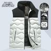 XueZhongFei Unisex Color-Block Stand Collar Down Vest