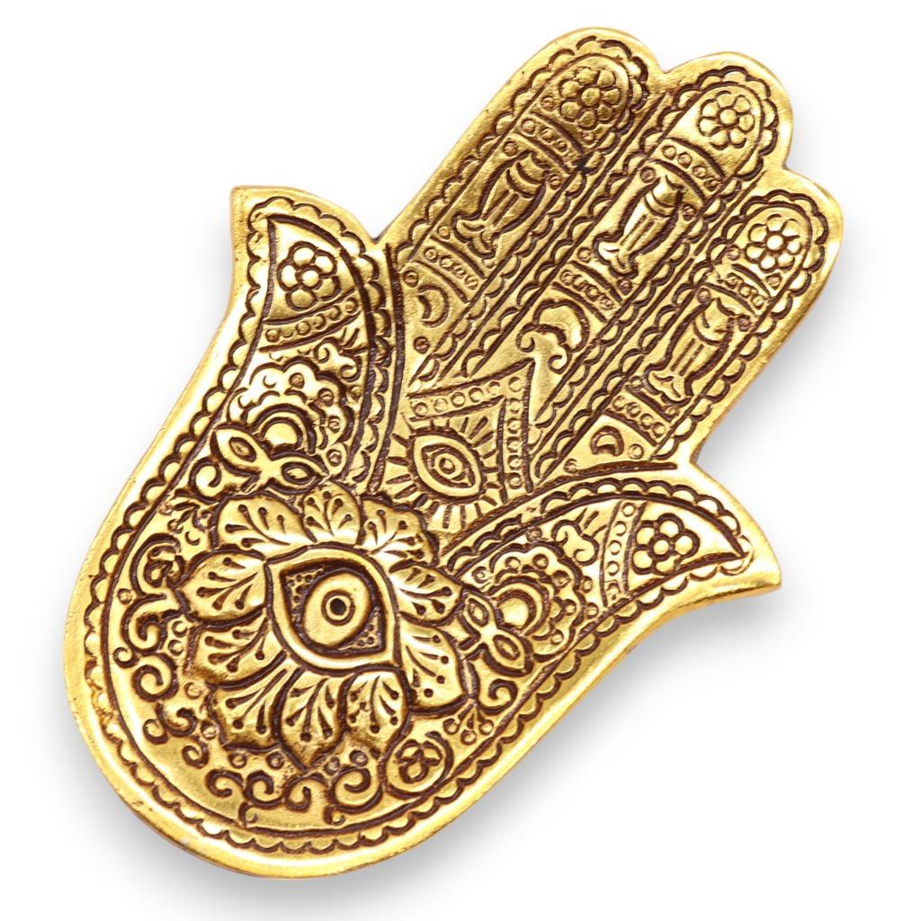 Räucherstäbchenhalter Klein Gold Aluminium Hamsa
