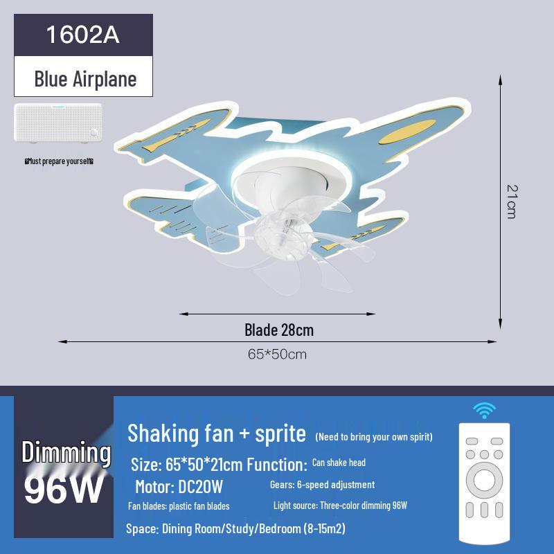 

Мультяшный светильник-потолочный вентилятор в виде самолета - Современный минималистичный дизайн для детских спален
