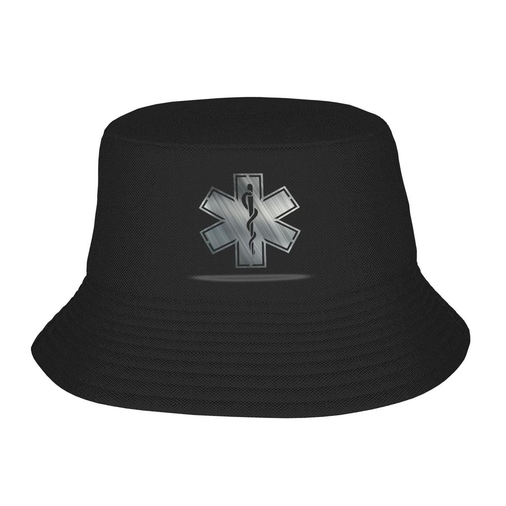 Custom Unisex Emt Star Of Life Bucket Hat Beach Sun Paramedic Medical Summer Fishing Hats