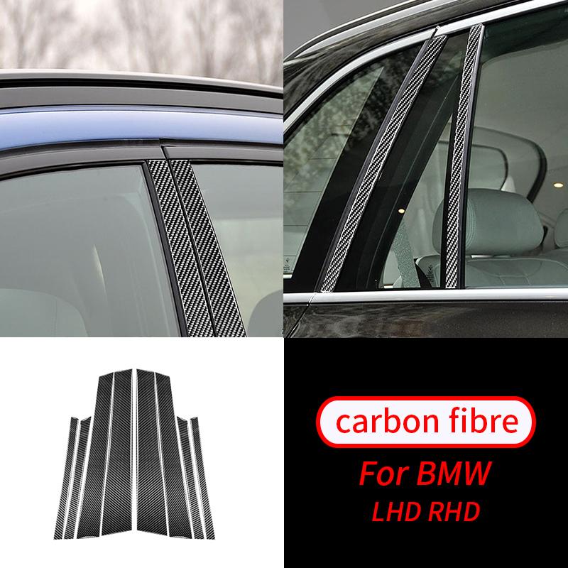 

Для BMW X5 X6 F15 F16 14-18 настоящее углеродное волокно окна автомобиля, средние стойки, декоративная наклейка, отделка для стайлинга автомобиля X6 F16