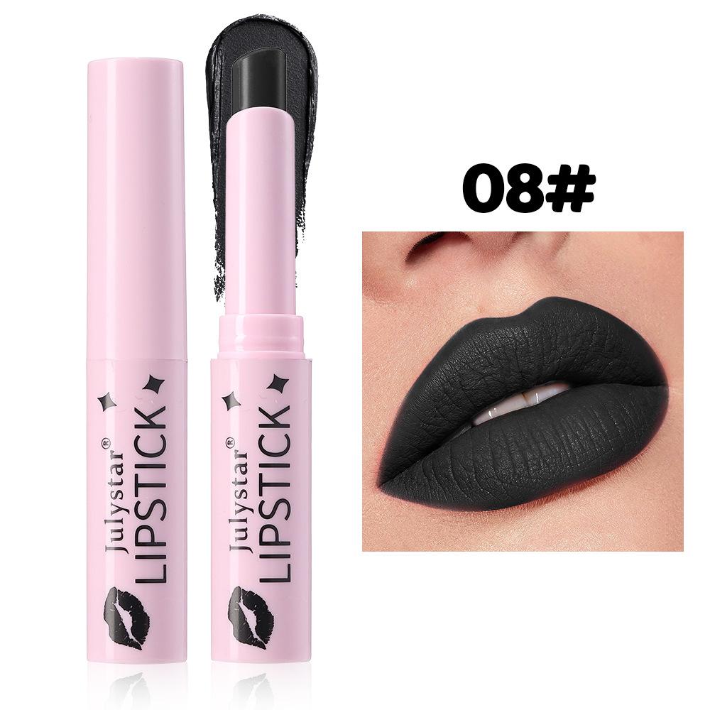 8 Colors Sexy Black Lipstick Waterproof Long Lasting Color Rendering Non-stick Velvet Lipstick Pencil Woman Makeup Cosmetics