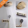 VGX Concealed Thermostatic Shower System Set Temperature Digital Display Waterfall Shower System Rainlfall Bathroom Shower Set