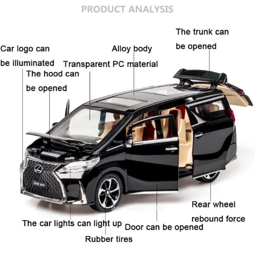 1:32 Lx570 Lm300h Modell Spielzeug Diecast Legierung Auto 6 Türen zu öffnen Sound Licht Rückzug Miniatur Fahrzeuge Kinder Freunde Feiertagsgeschenke