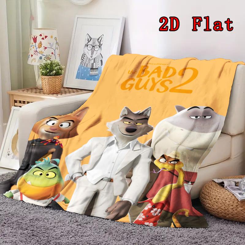 The Bad Guys 2D Flat Pattern Flannel Blanket High quality All Seasons Warmth and Comfort Perfect for Christmas Gifts.PMT0914359