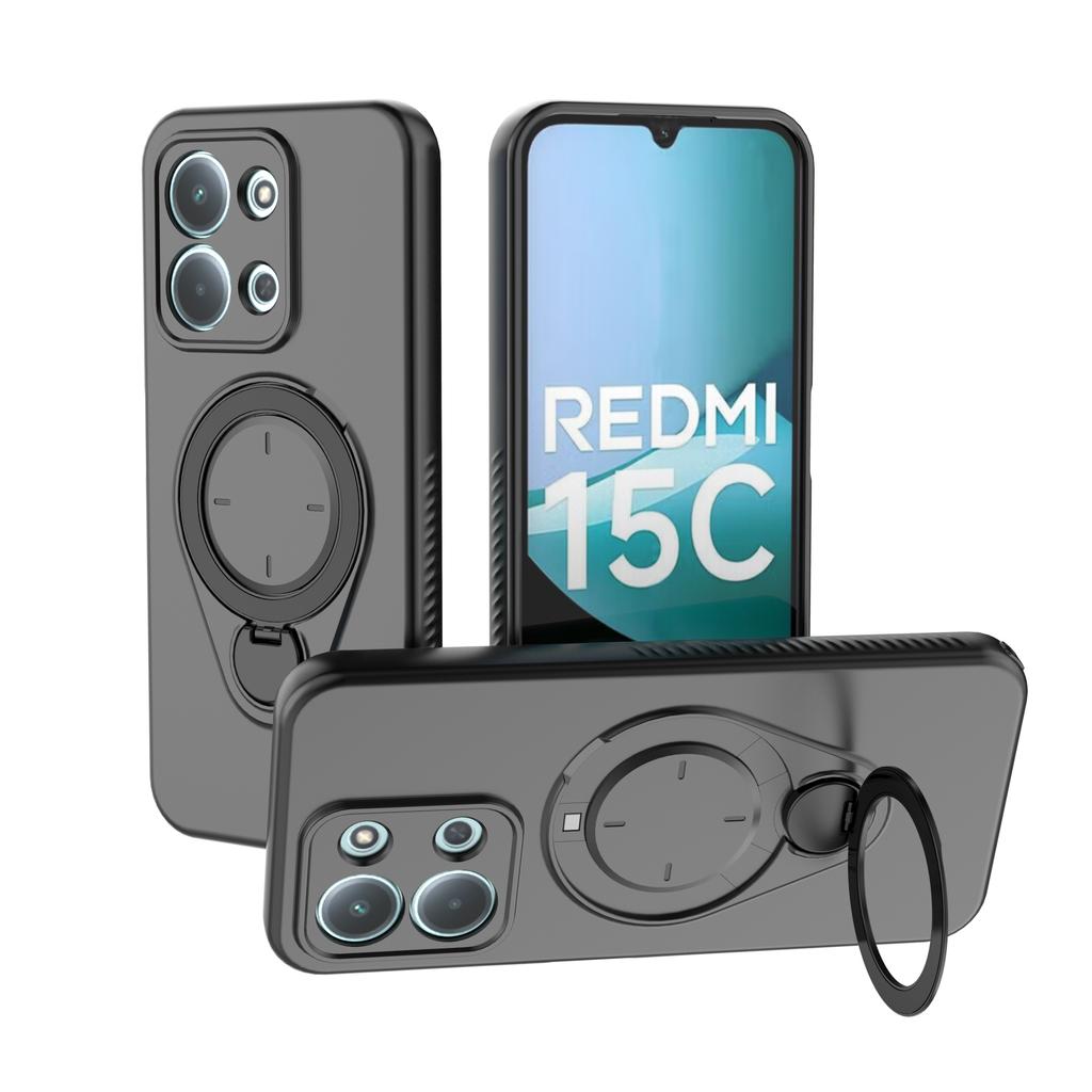 360° Rotating Magnetic Stand Phone Case For Redmi 15C 4G 5G Redmi 15 Note 15 Wireless Charging Armor Shockproof Protective Cover
