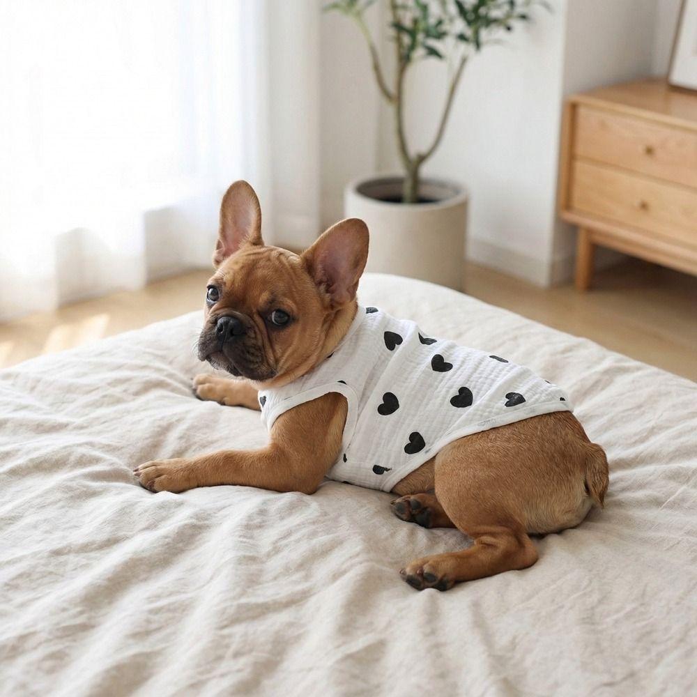 Thin Pet T-shirt Soft Cotton Dog Sleeveless Clothes Fashionable Pet Short Shirt Puppy Wear