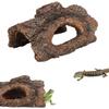 Tree Bark Shape Reptile Hideout Resin Amphibians Hide Cave Reptile Hide Cave  Terrarium Decor