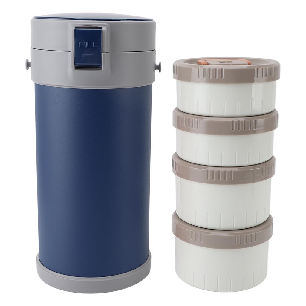 Insulated Jar 2.9L 304 Stainless Steel Microwave Safe Leakproof Stackable Lunch Box with Strap Handle Insulated Vacuum Food Jar for School