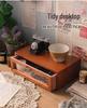 Retro Wooden Desk Organizer and Monitor Stand