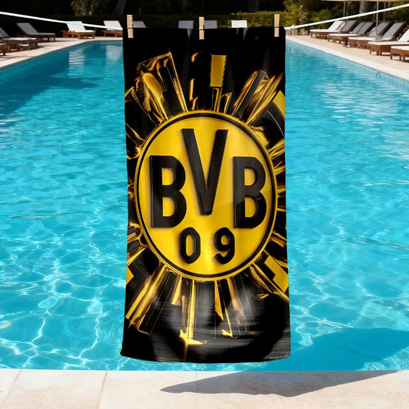Borussia Dortmund Print Beach Towel Design, Soft, Lightweight. for Home Bathroom, Spa, Pool, Yoga, Surfing, Camping, Gift for Family, Friend