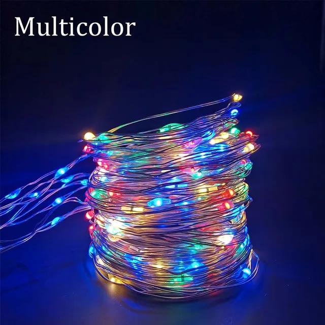 Nowe 2024 Kurtyna Fairy Lights Navidad LED Garland Wesołych Świąt Wisiorek Dekoracja Ślubna na Festoon Chambre Prezent Drop Ornam