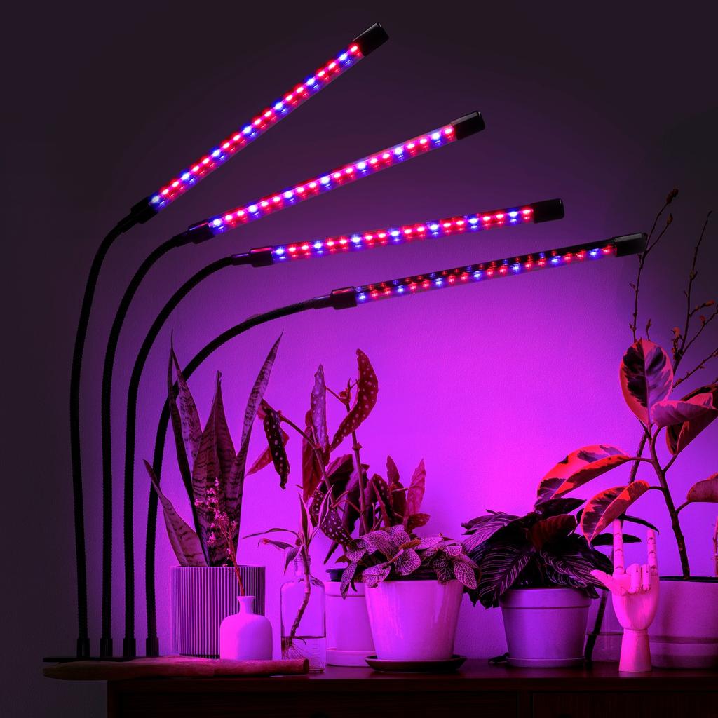 Led Plant Growth Lamp 80 Diodes Timer 25 W Home Plant Cultivation With Mains Adapter