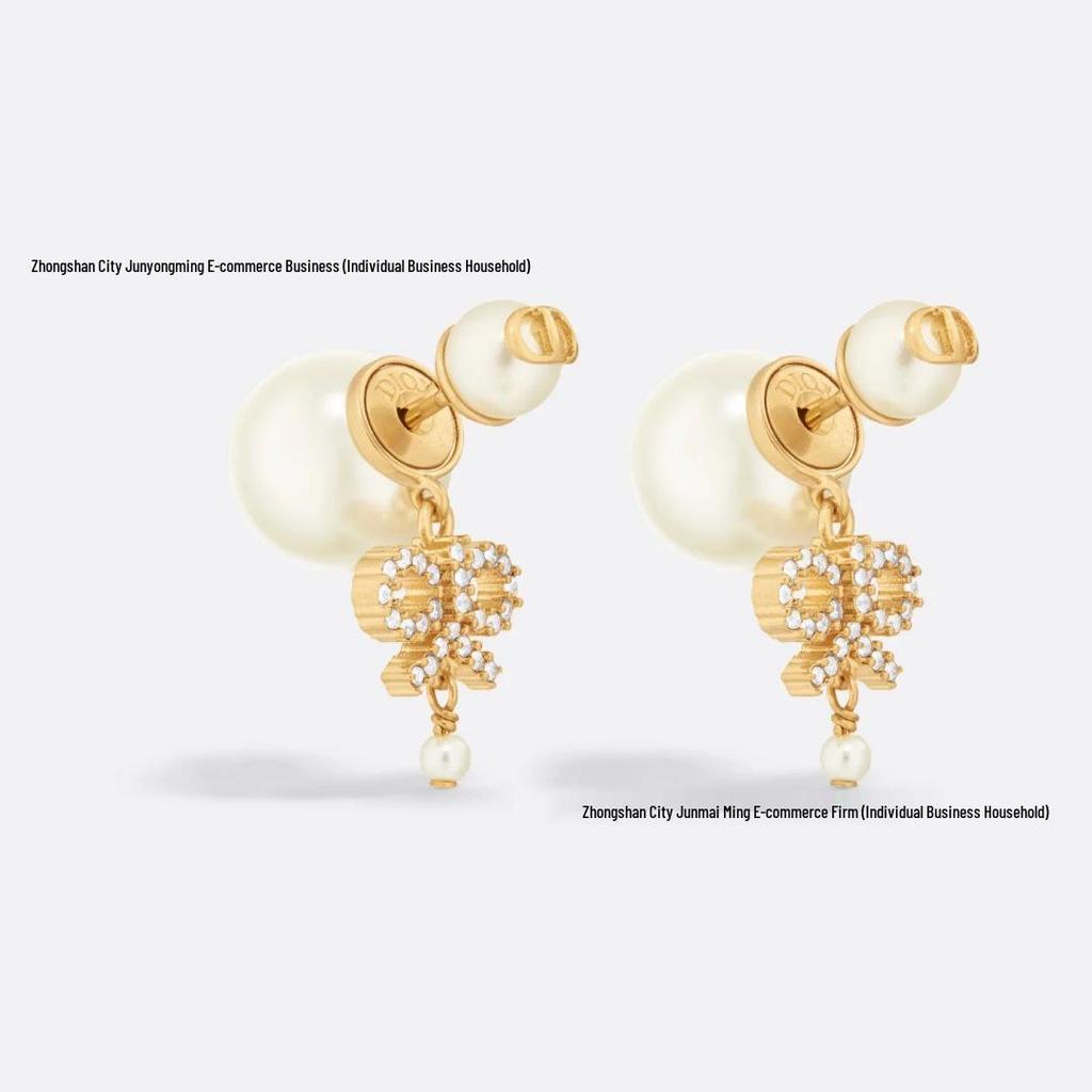 Autumn Pearl Tassel Bow Stud Earrings – Women's Sweet Style