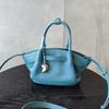 2026 New Leather Vegetable Basket Handbag Women's Niche Design Cloud Dumpling Bag Pendant Shoulder Bag Messenger Bag