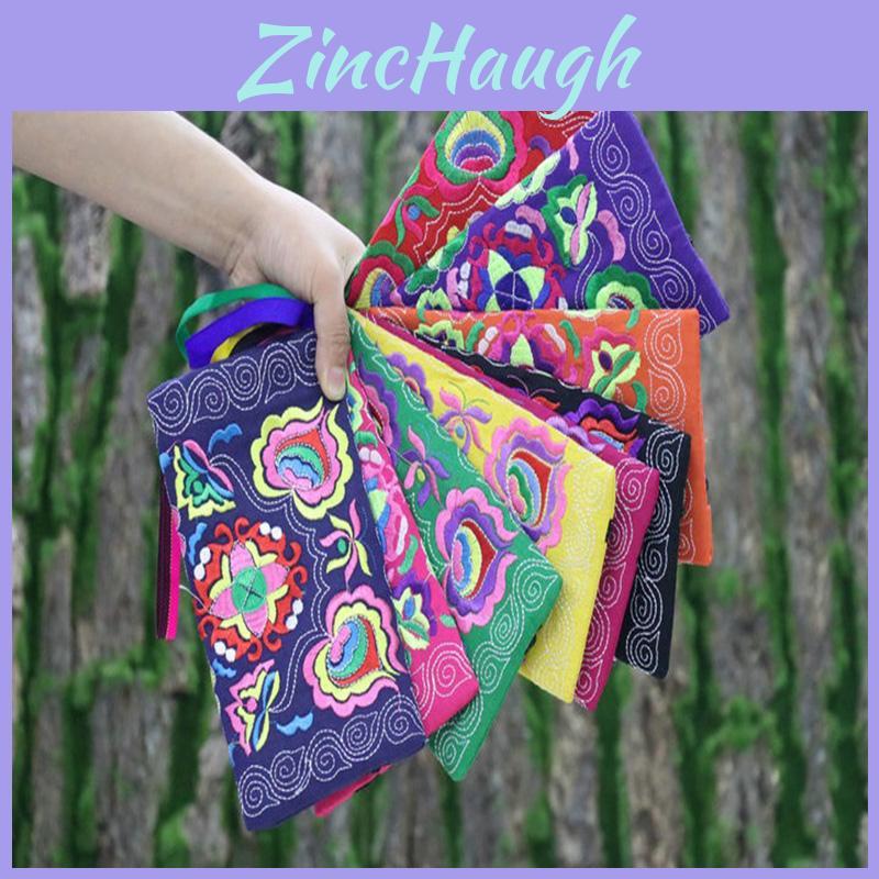Women Ethnic Handmade Embroidered Wristlet Clutch Bag Vintage Purse Wallet With Elegant Detailing
