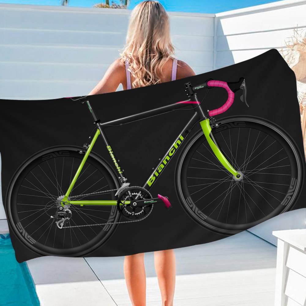 B-Bianchi LOGO Asciugamano da Spiaggia in Microfibra Assorbente Asciugatura Rapida Morbido Yoga Nuoto Resort Arrampicata Asciugamano