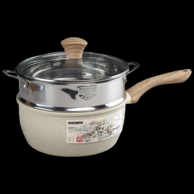 16cm Maifan Stone Non-stick Milk Pot with Steamer