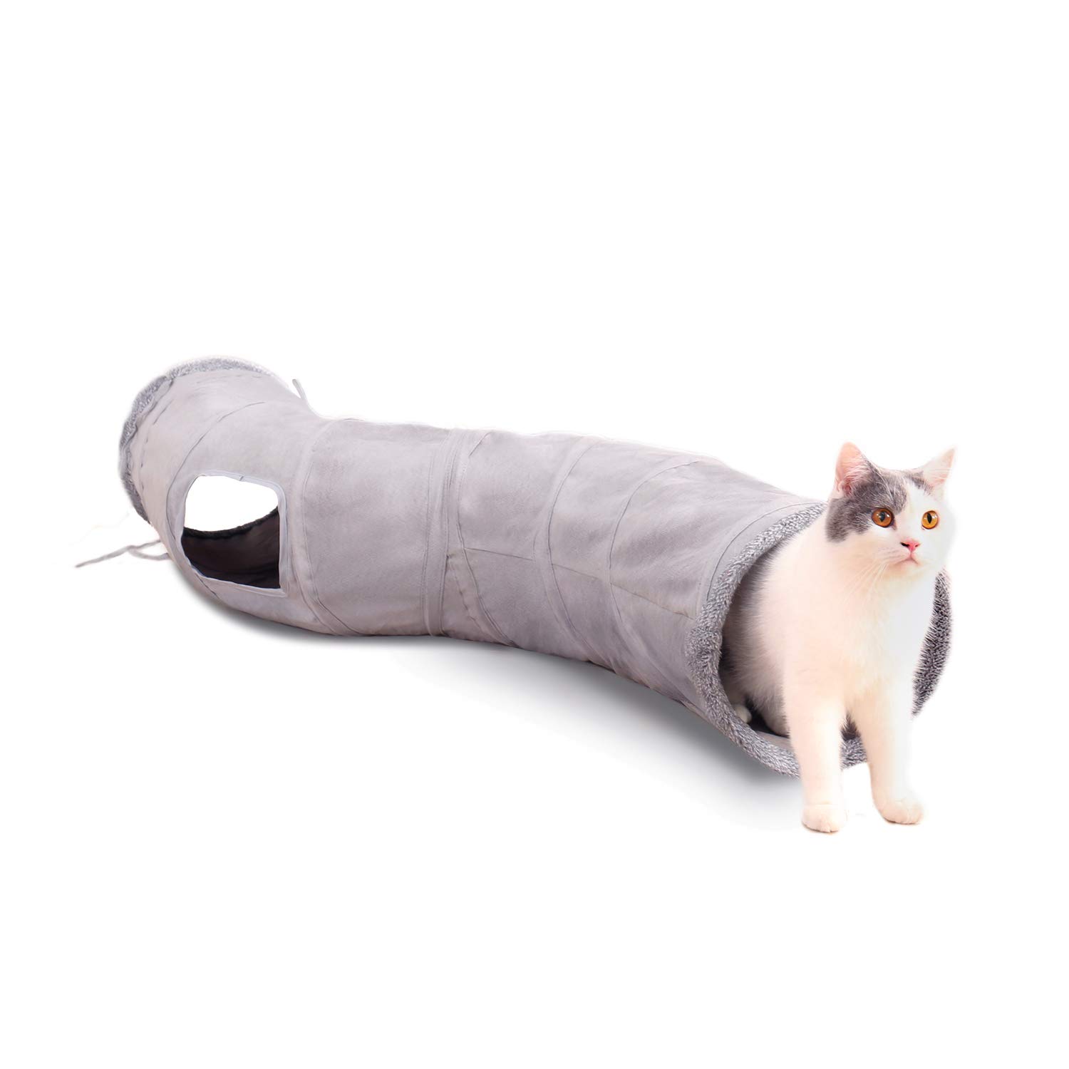 

PAWZ Road Cat Tunnel Toy, Large, Sturdy, Perfect for Solitary Play, Exercise, Cat Toy, Pet Toy, S-Shaped, Gray