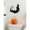 Modern Metal Wall Art Decor - Eerie Halloween Silhouette for Indoor Outdoor Yard Sign, Room Decoration, Gift