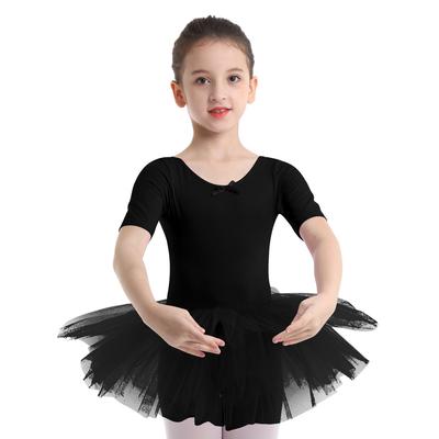 Ballett Kleid Kinder Halbarm Baumwolle Tanz Ballett Tutu Kleid Trikot Mädchen Gymnastik Dancewear Ballerina Party Kostüme