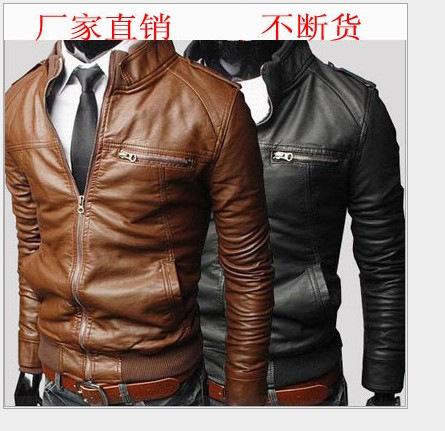 Men's Locomotive Leather Jacket Spring Autumn Winter New Leather Jacket Slim Men's Leather Jacket